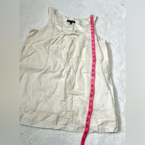 Eileen Fisher Pleated Shadow Stripe Silk Tank Top - XS - Picture 6 of 8